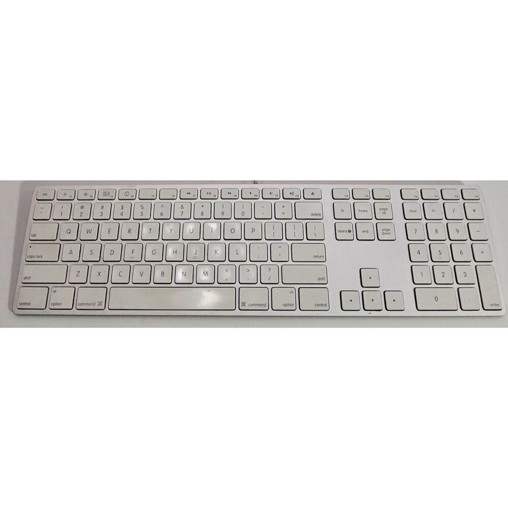 Apple A1243 Wired USB Aluminum Keyboard w/ Numeric Keypad, Enhanced Keys Tested